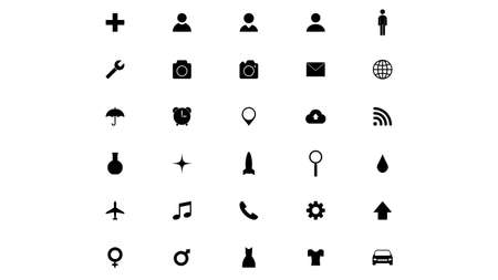 Set of icons vector design. Different icons collectionのイラスト素材