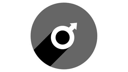 Male symbol icon, gender icon. Flat icons vector design. Simple icons with shadowsのイラスト素材