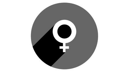 Female symbol icon, gender symbol. Flat icons vector design. Simple icons with shadowsのイラスト素材