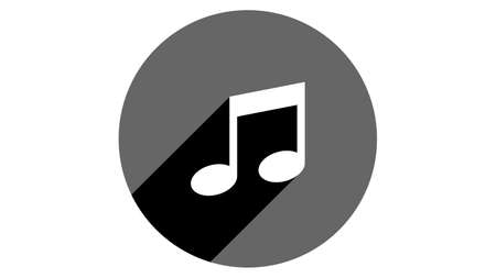 Note icon, music icon. Flat icons vector design. Simple icons with shadowsのイラスト素材