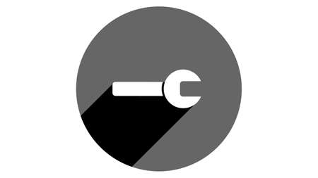 Wrench icon, settings icon. Flat icons vector design. Simple icons with shadowsのイラスト素材