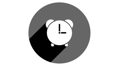 Alarm icon, clock icon. Flat icons vector design. Simple icons with shadowsのイラスト素材