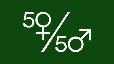 Gender equality symbol on a blackboardのイラスト素材