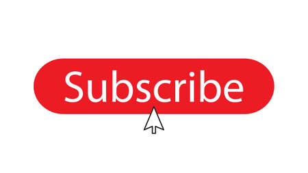 The subscribe button isolated on white background with cursor in the centerのイラスト素材