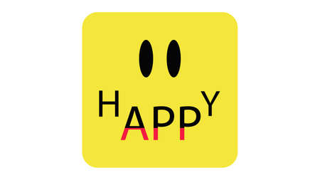 App icon vector design. Happy app, application iconのイラスト素材