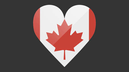 Heart shaped national flag of Canada icon design. Canadian flag heart vectorのイラスト素材