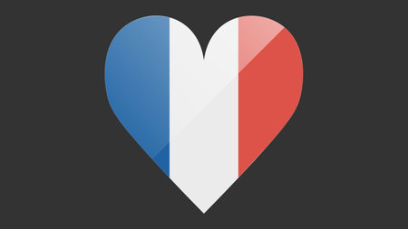 Heart shaped national flag of France icon design. French flag heart vectorのイラスト素材