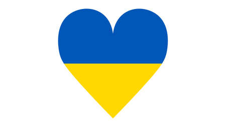 Heartshaped flag of Ukraine vector designのイラスト素材