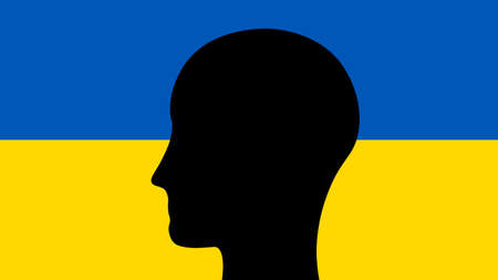 Flag of Ukraine vector design. Pease for Ukraineのイラスト素材