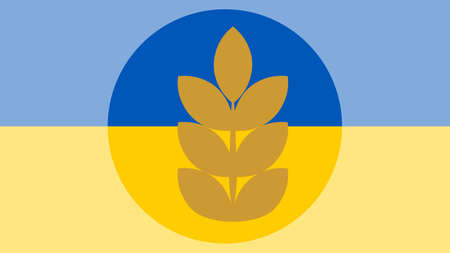 Flag of Ukraine vector design. Pease for Ukraineのイラスト素材