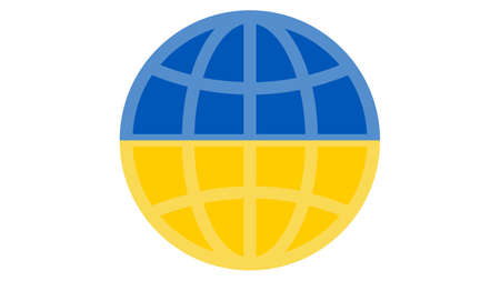 Flag of Ukraine vector design. Pease for Ukraineのイラスト素材