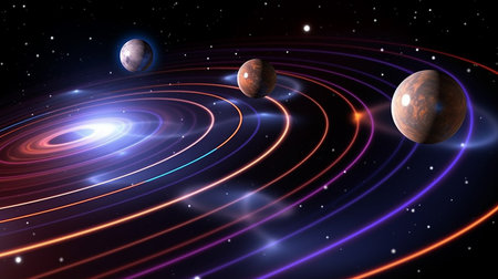 An Abstract Illustration Visualizing the Concept of Gravitational Waves or Gravitational Anomalies. AI-Generated imagesの素材