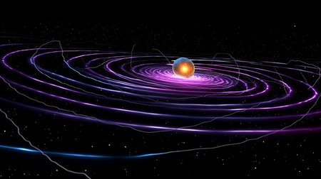 An Abstract Illustration Visualizing the Concept of Gravitational Waves or Gravitational Anomalies. AI-Generated imagesの素材