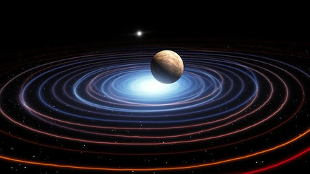 An Abstract Illustration Visualizing the Concept of Gravitational Waves or Gravitational Anomalies. AI-Generated imagesの素材