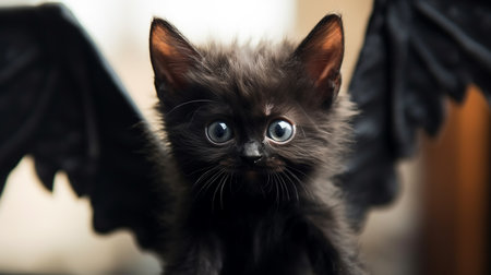 Cute Kitty in Halloween Costume. Boo-tiful Whiskers: Halloween-Clad Kitten. AI-Generated imagesの素材