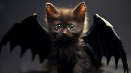 Cute Kitty in Halloween Costume. Boo-tiful Whiskers: Halloween-Clad Kitten. AI-Generated imagesの素材