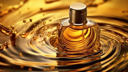 Majestic Flow of Perfumed Liquid Gold. AI-Generated imagesの素材