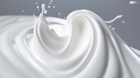 Creamy Delight: White Milk Cream. AI-Generated imagesの素材