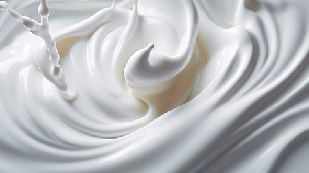 Creamy Delight: White Milk Cream. AI-Generated imagesの素材