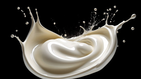 Creamy Delight: White Milk Cream. AI-Generated imagesの素材