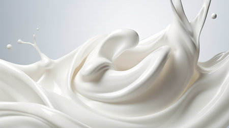 Creamy Delight: White Milk Cream. AI-Generated imagesの素材