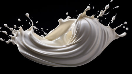 Creamy Delight: White Milk Cream. AI-Generated imagesの素材
