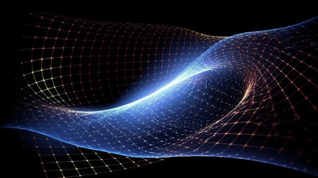 Time-Space Distortion: Abstract Visualization of Spacetime Continuum Curvature. AI-Generated imagesの素材