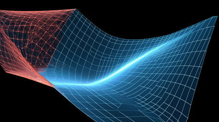 Time-Space Distortion: Abstract Visualization of Spacetime Continuum Curvature. AI-Generated imagesの素材