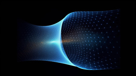 Time-Space Distortion: Abstract Visualization of Spacetime Continuum Curvature. AI-Generated imagesの素材