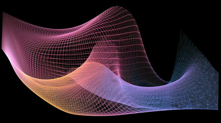 Time-Space Distortion: Abstract Visualization of Spacetime Continuum Curvature. AI-Generated imagesの素材