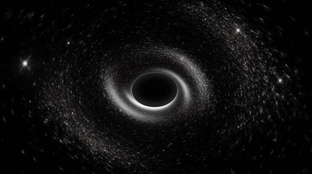 AI's Glimpse into the Abyss: Visualizing a Black Hole in Outer Space. AI-Generated imagesの素材