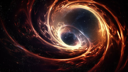 AI's Glimpse into the Abyss: Visualizing a Black Hole in Outer Space. AI-Generated imagesの素材