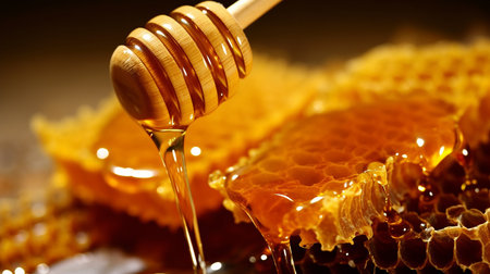 The liquid gold of honey, with its mesmerizing amber hue and enticing drips. AI-Generated imagesの素材