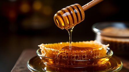 The liquid gold of honey, with its mesmerizing amber hue and enticing drips. AI-Generated imagesの素材
