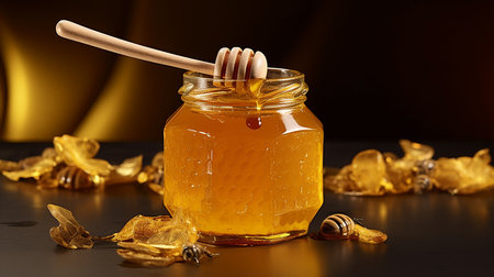 The liquid gold of honey, with its mesmerizing amber hue and enticing drips. AI-Generated imagesの素材