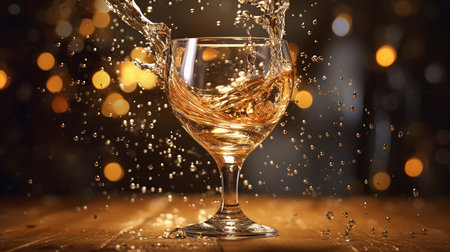 The allure of champagne, with its effervescent fizz and shimmering bubbles. AI-Generated imagesの素材