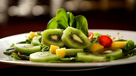 Fresh fruit salad with kiwi and mango. Kiwi Mango Delightの素材