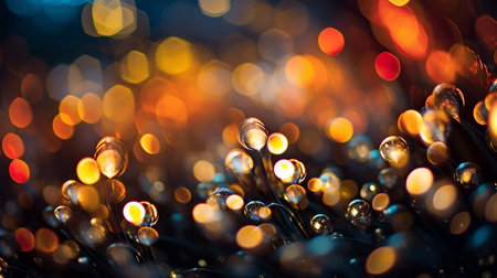 Illustration of abstract background with bokeh lights and water dropsの素材