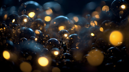 Illustration of abstract background with bokeh lights and water dropsの素材