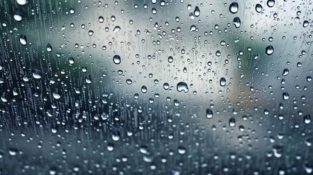 Rain drops on the window. Abstract background. Shallow depth of field.の素材