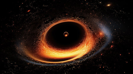An intergalactic tunnel, like a swirling vortex, that takes us to unknown faraway parts of the universeの素材