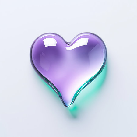 Glass heart isolated on a pastel background. Valentine's day conceptの素材