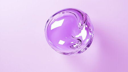 A purple jelly ball on a lilac background. Transparent slime textureの素材