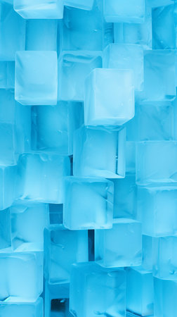 Blue ice cubes background close upの素材