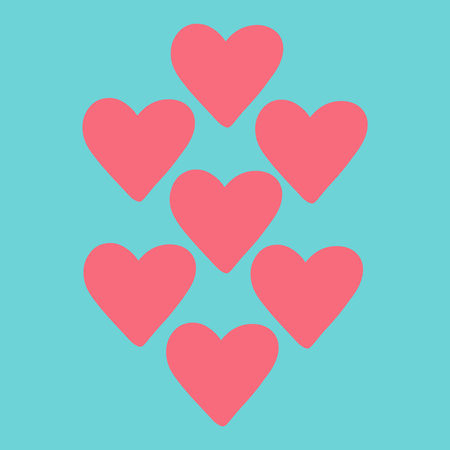 Heart icon on blue background. Vector illustration. Flat design style.のイラスト素材