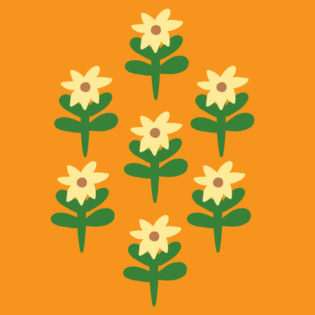 Flower design over orange background, vector illustration. Eps 10.のイラスト素材