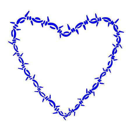 Heart made of barbed wire. Vector illustration for your design.のイラスト素材