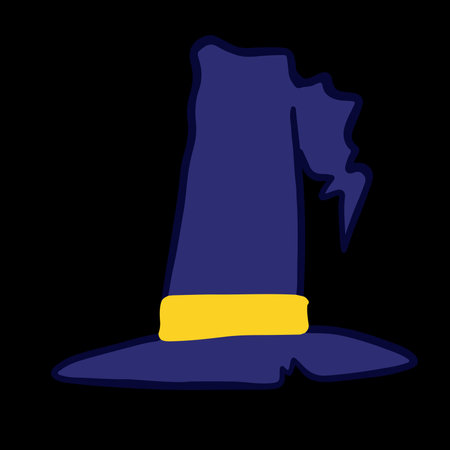 Witch hat icon. Halloween season symbol. Flat Vector illustration.のイラスト素材