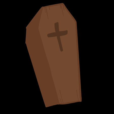 Coffin icon. Cartoon illustration of coffin vector icon for webのイラスト素材