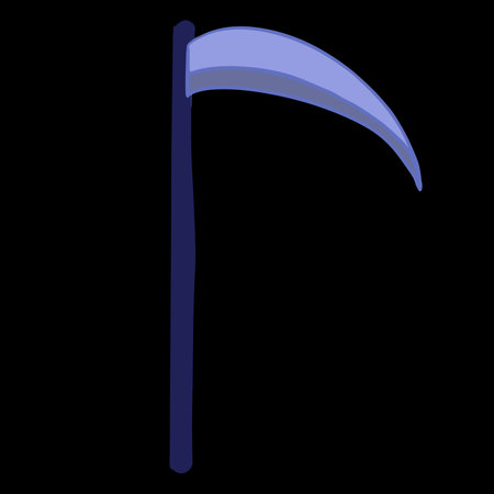 Garden Scythe icon. Cartoon of garden Scythe vector icon for web design isolated on black backgroundのイラスト素材